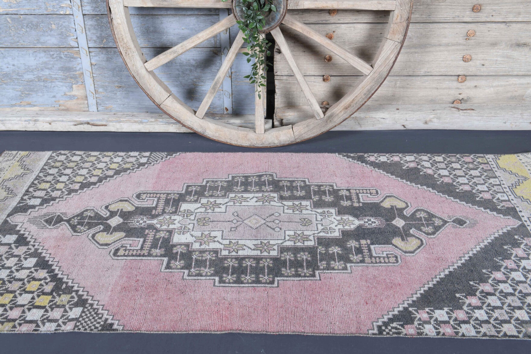 One-of-a-kind 1970s Anatolian vintage area rug in wool, 3'2" x 7'4"