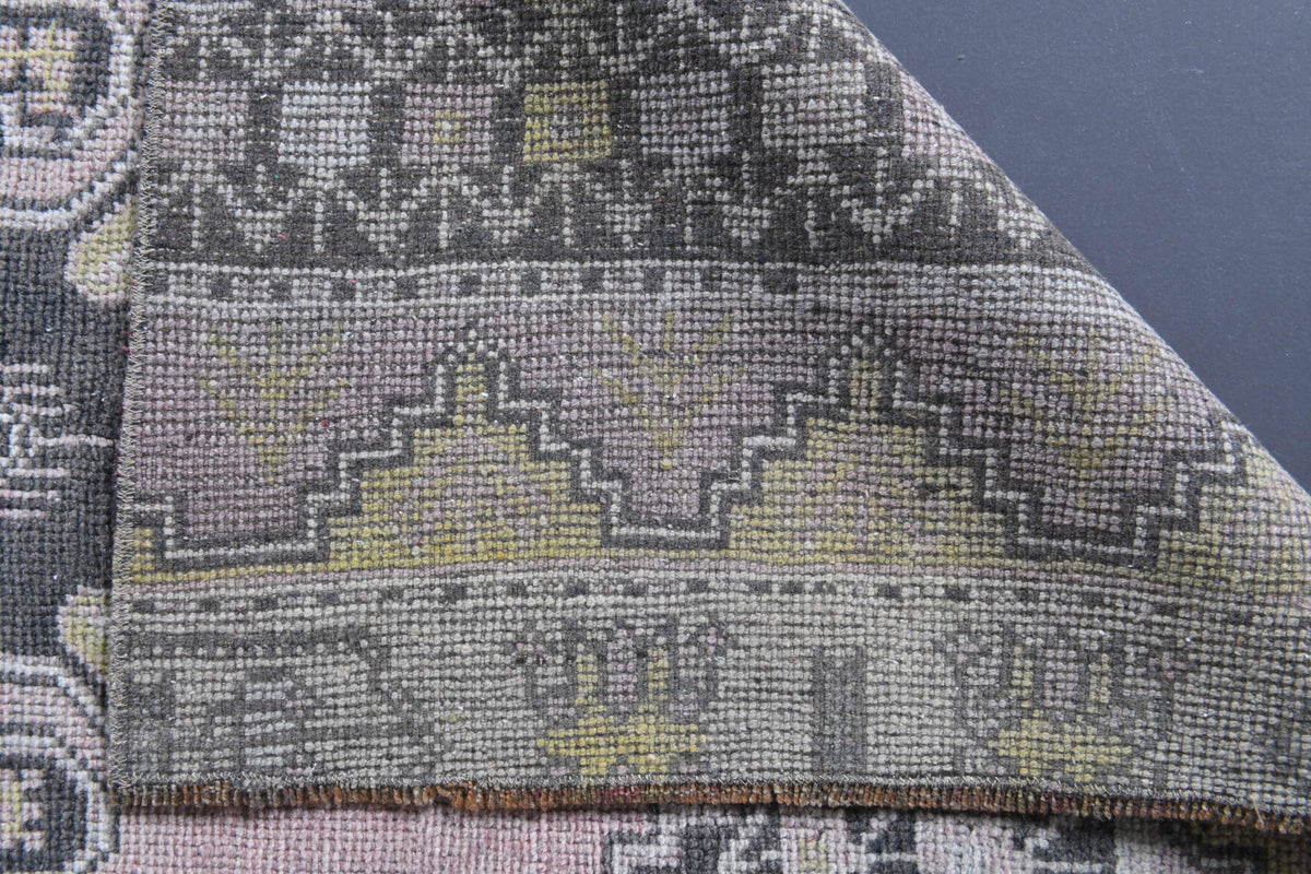 Handmade wool rug from Anatolia, Turkey – 3x7 Wool Antique Accent Rug 3'2" x 7'4"