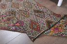 3x7 Geometric Vintage Kilim Runner Rug
