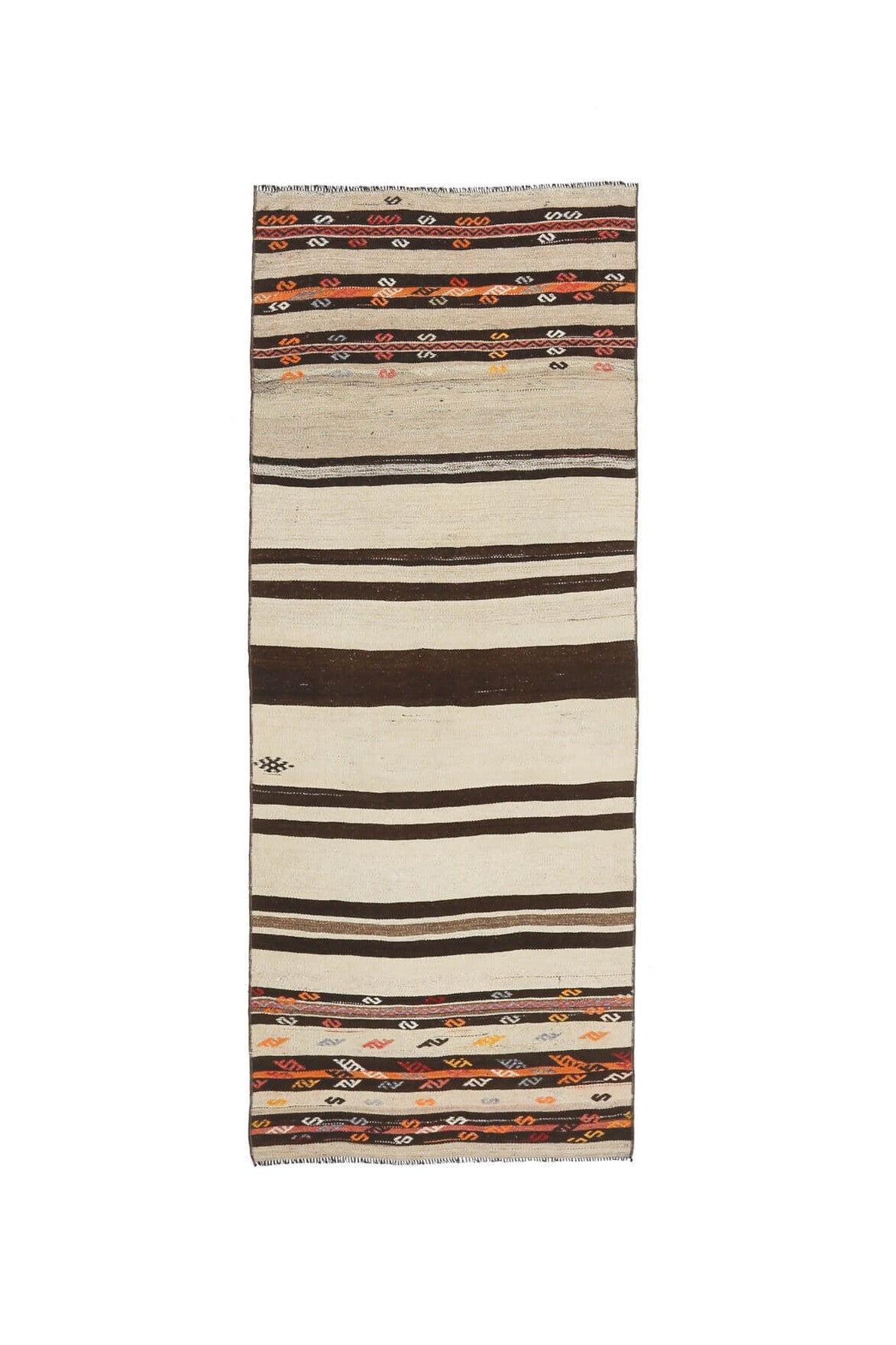 3x7 Striped Kilim Runner Rug