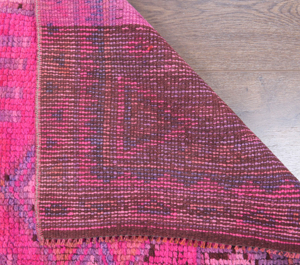 Sebperi runner: 1980s handmade Anatolian runner with oriental motifs and cotton backing