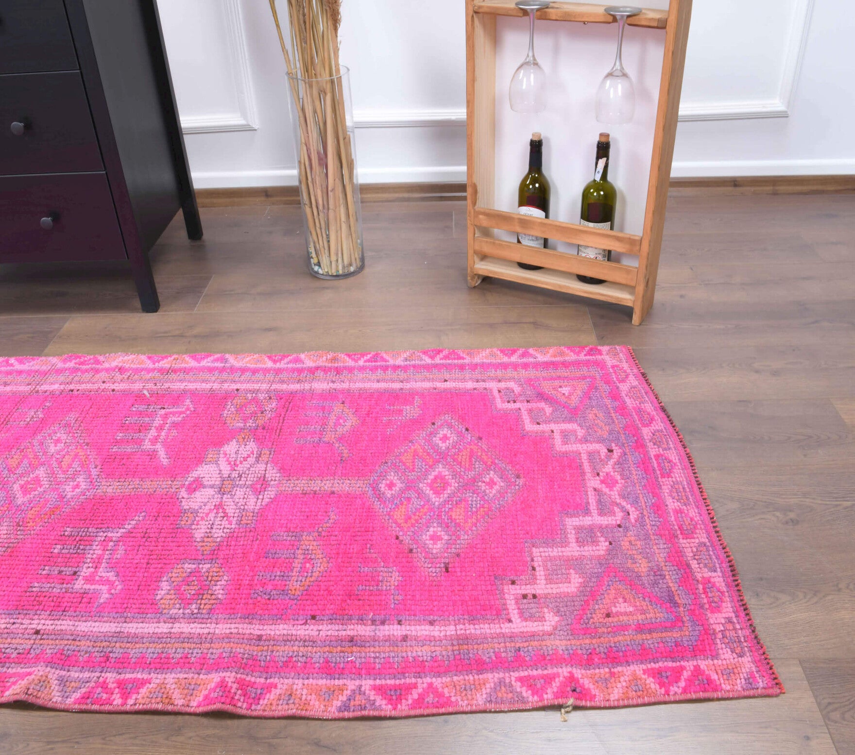 83x220 cm overdyed vintage Anatolian runner rug – Sebperi, low pile, wool