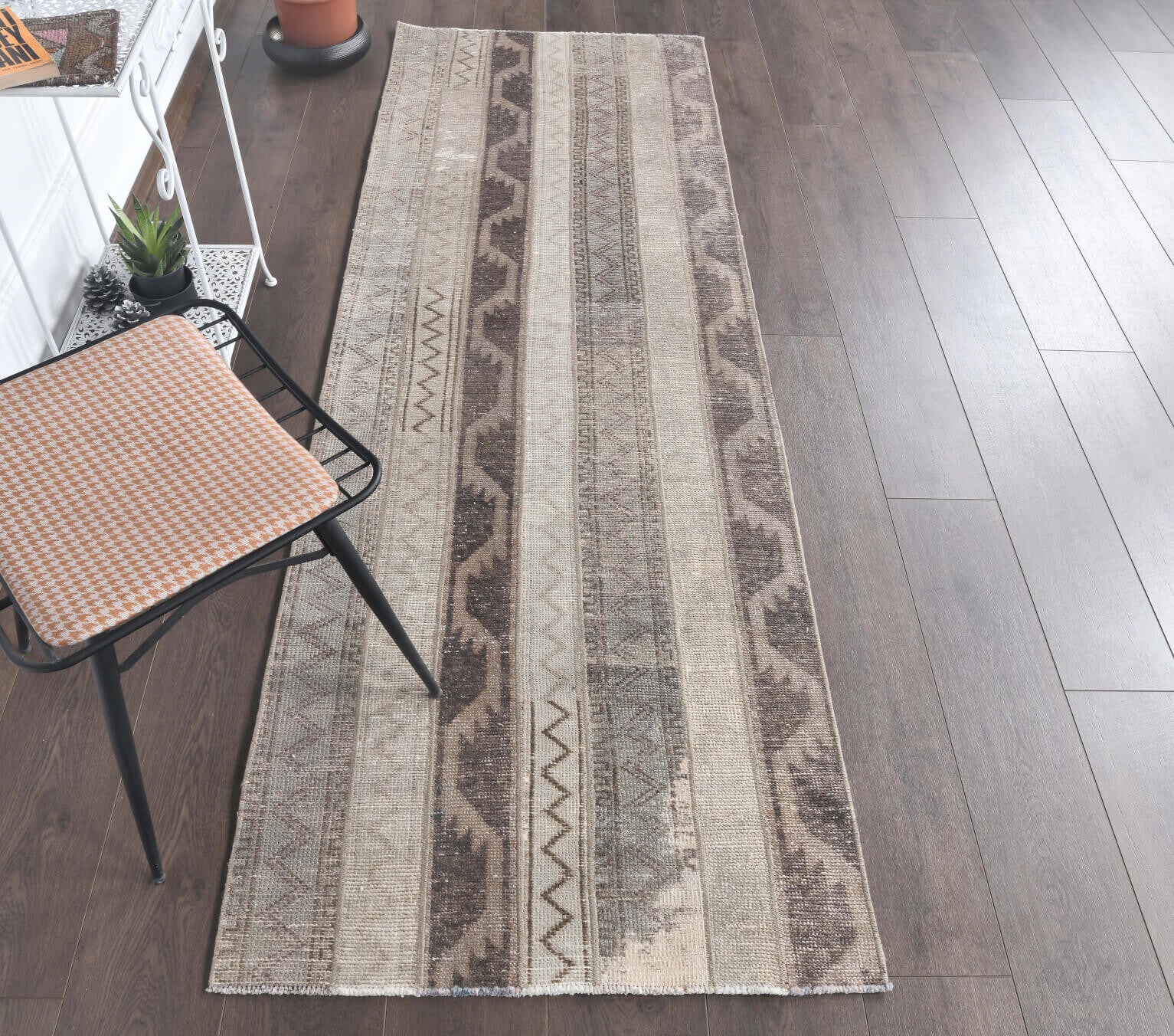 3x8 Vintage Handmade Patchwork Runner Rug