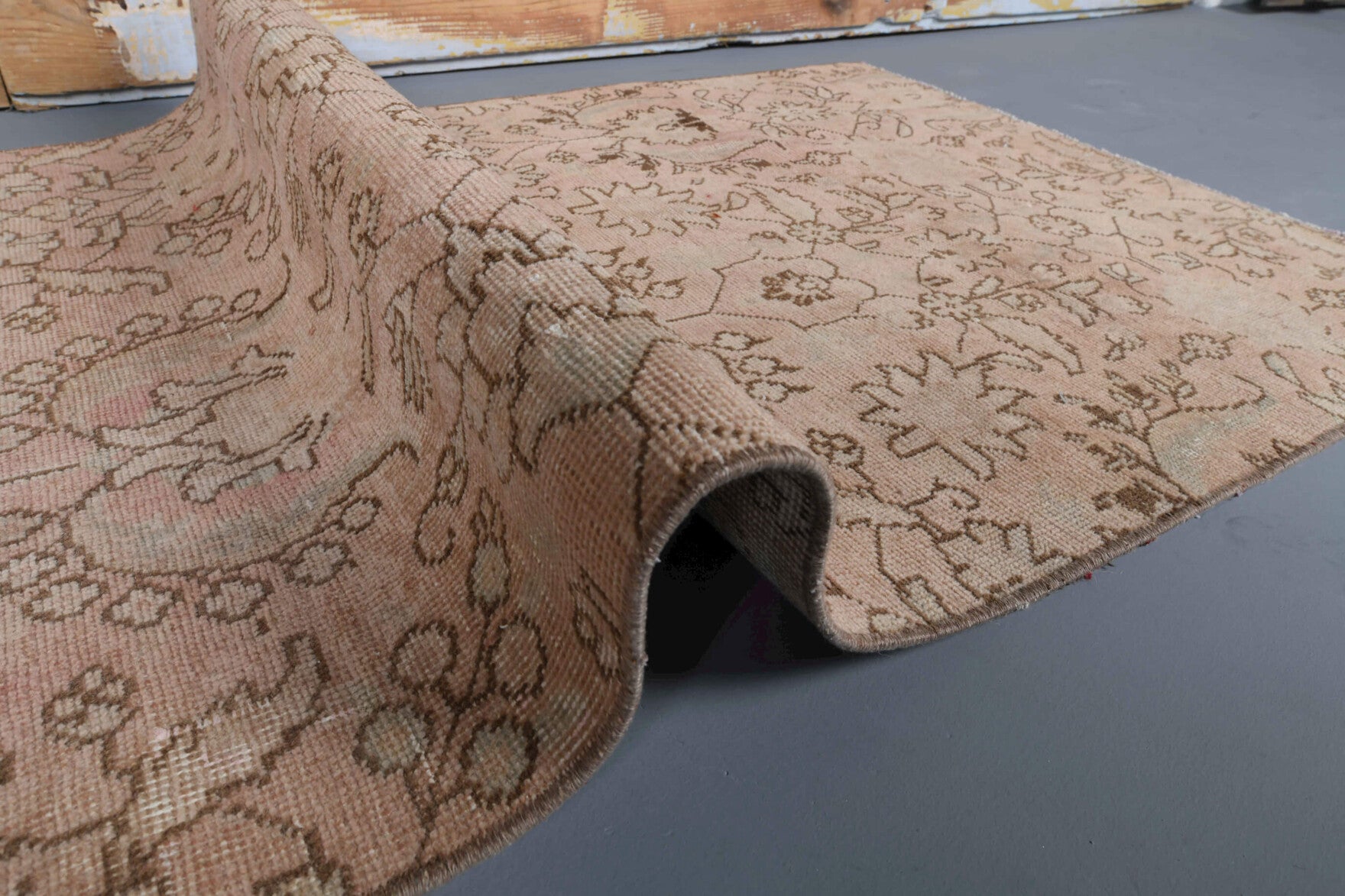 Floral Vintage Oushak Runner Rug