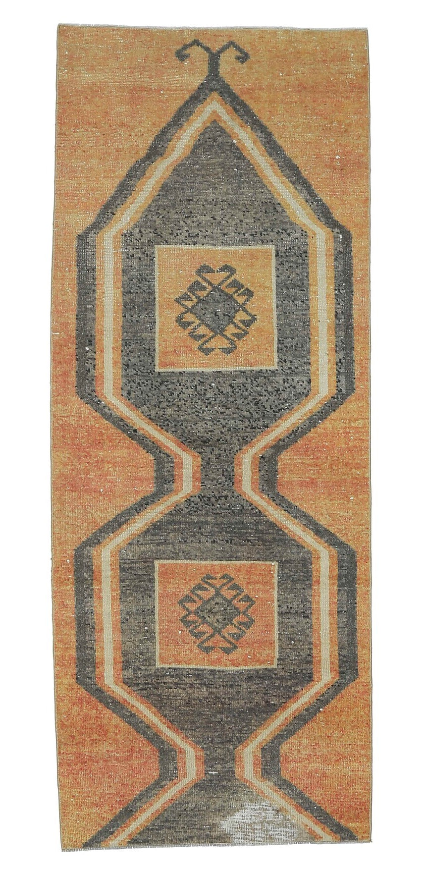 Orange Vintage Oushak Runner Rug