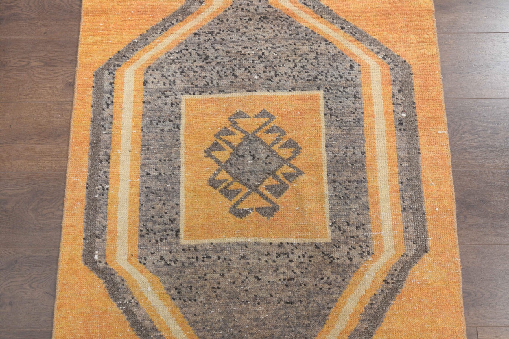 Orange Vintage Oushak Runner Rug