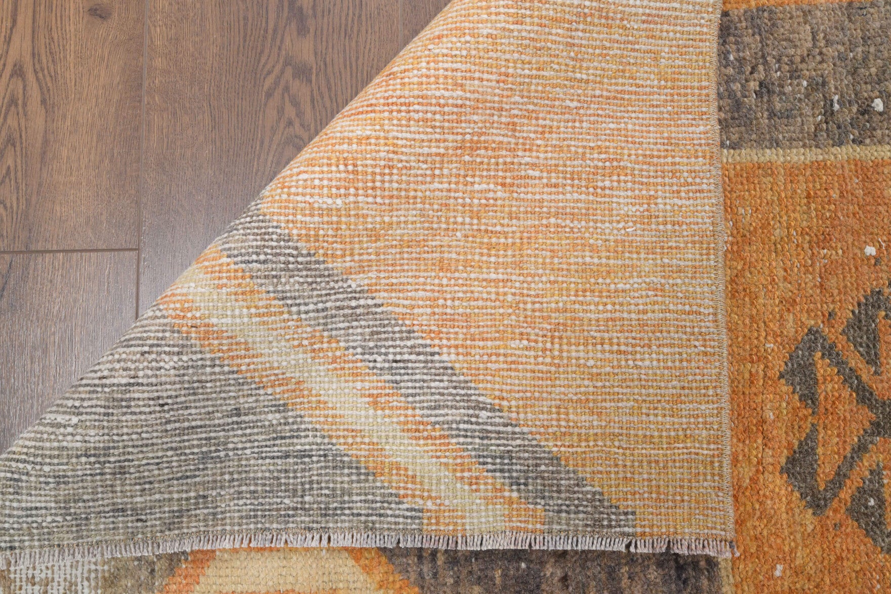 Orange Vintage Oushak Runner Rug