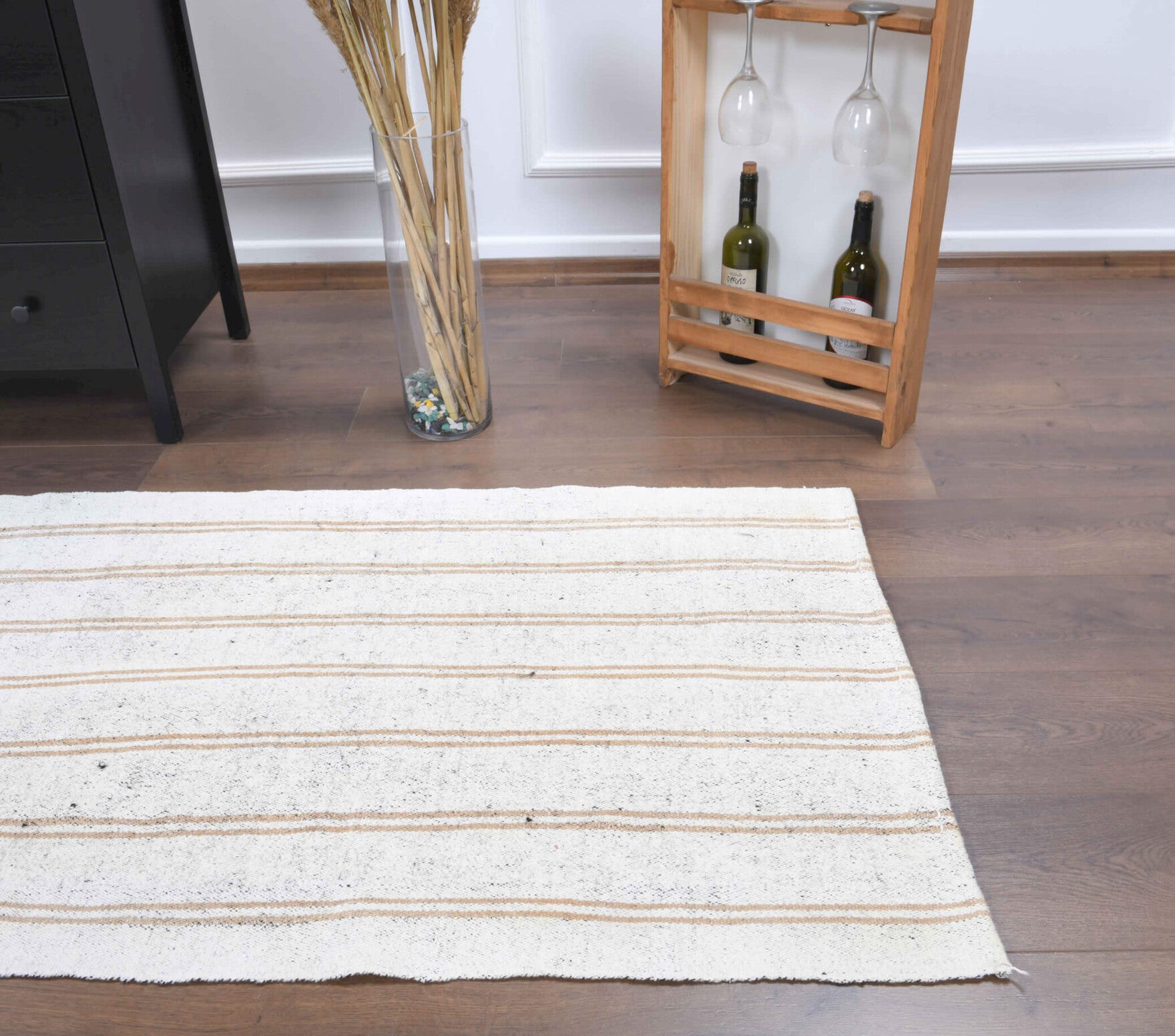 Handwoven flatweave wool runner from Anatolia, Turkey – 3x8 Wool Vintage Flatweave Runner Rug 2'8" x 8'