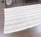 Authentic Anatolian vintage kilim runner rug (1960s) with striped design – one-of-a-kind at Fame Rugs