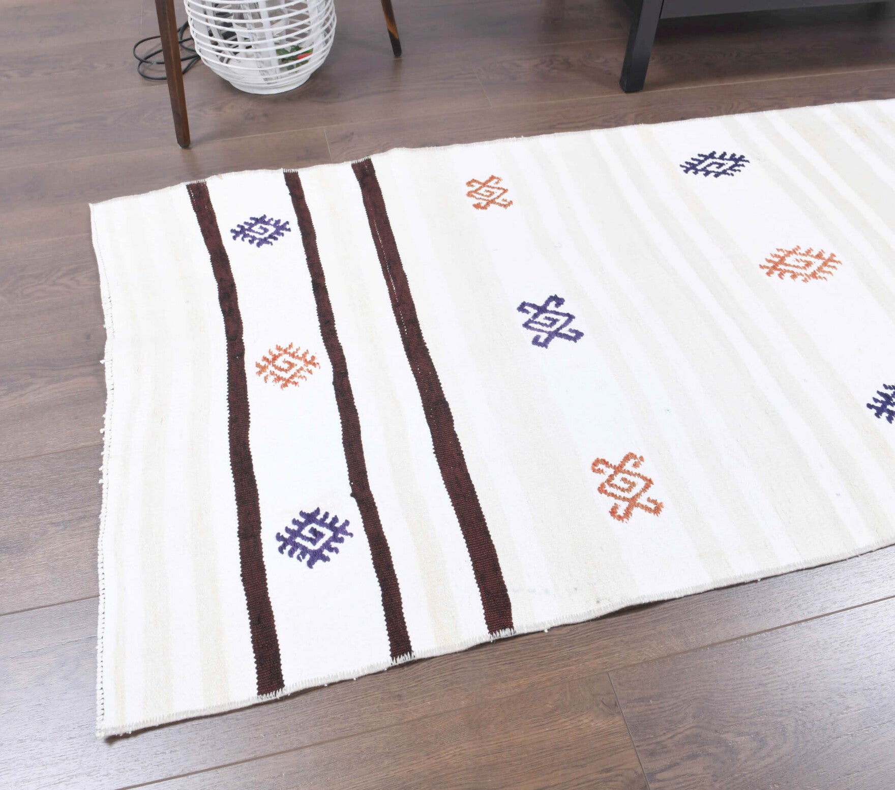 One-of-a-kind 1970s Anatolian vintage kilim runner rug in wool, 2'7" x 8'5"