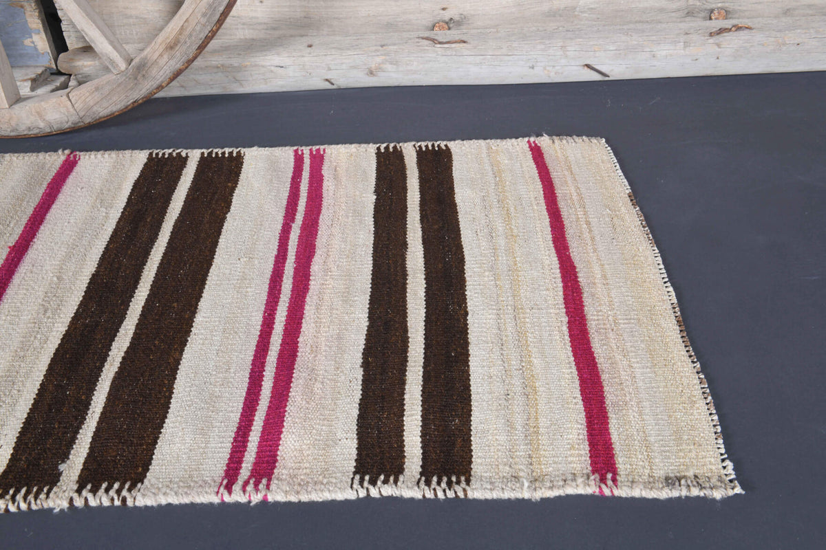3x8 Wool Vintage Kilim Runner Rug