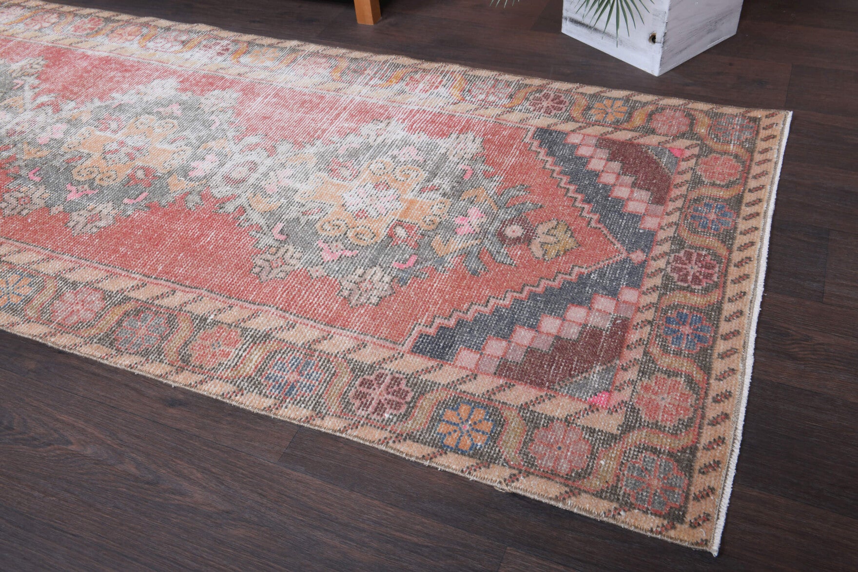 92x280 cm vintage Anatolian runner rug – Fulyapare, low pile, wool