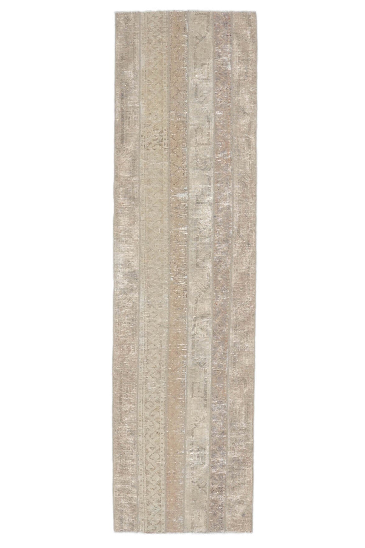 3x9 Vintage Handwoven Geometric Oushak Runner Rug