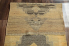 Vintage Oushak Yellow Runner Rug