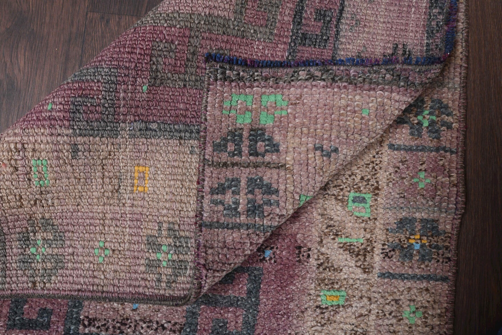 80x260 cm vintage Anatolian runner rug – Yesimpezir, low pile, wool