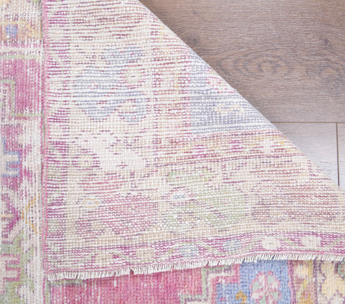Protomedeia runner: 1950s handmade Anatolian runner with oriental motifs and cotton backing