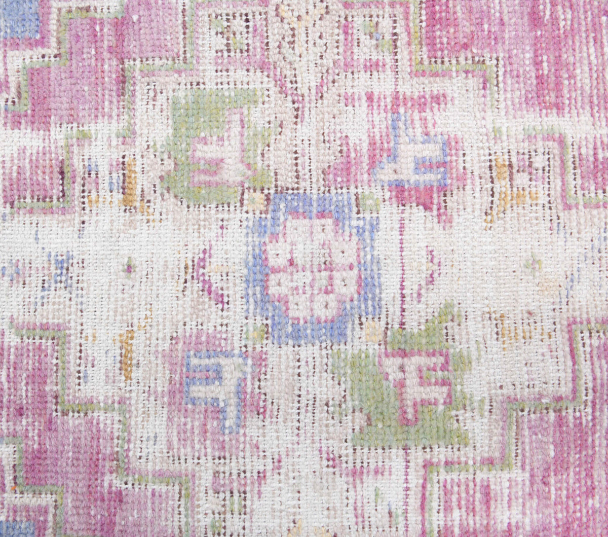 Authentic Anatolian antique washed vintage runner rug (1950s) with oriental design – one-of-a-kind at Fame Rugs