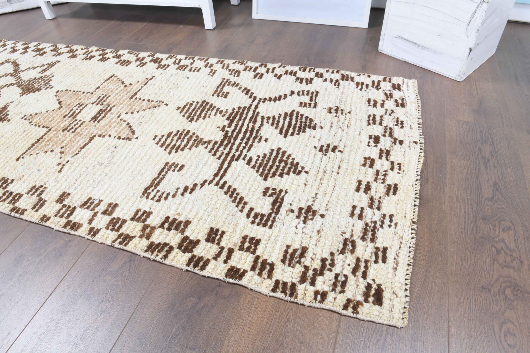 86x274 cm vintage Anatolian runner rug – Ahunaz, low pile, %100 wool