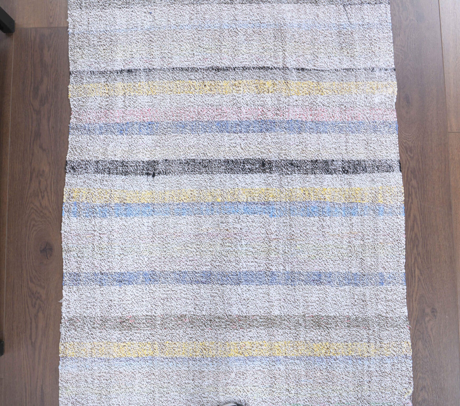 88x263 cm vintage kilim Anatolian runner rug – Topraknaz, flatweave, wool