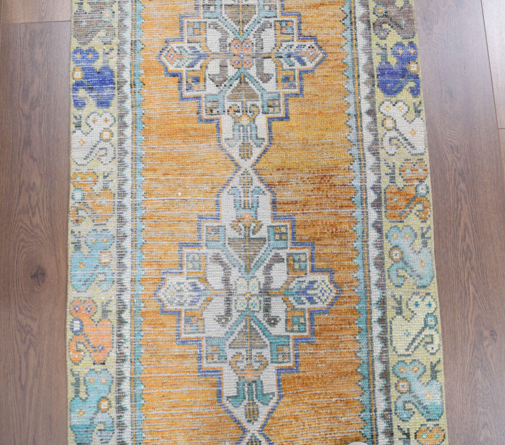 81x271 cm vintage Anatolian runner rug – Phemepetra, low pile, wool