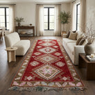Geometric pattern on the Hesperthalia vintage kilim runner rug – handwoven flatweave in Anatolia, Turkey