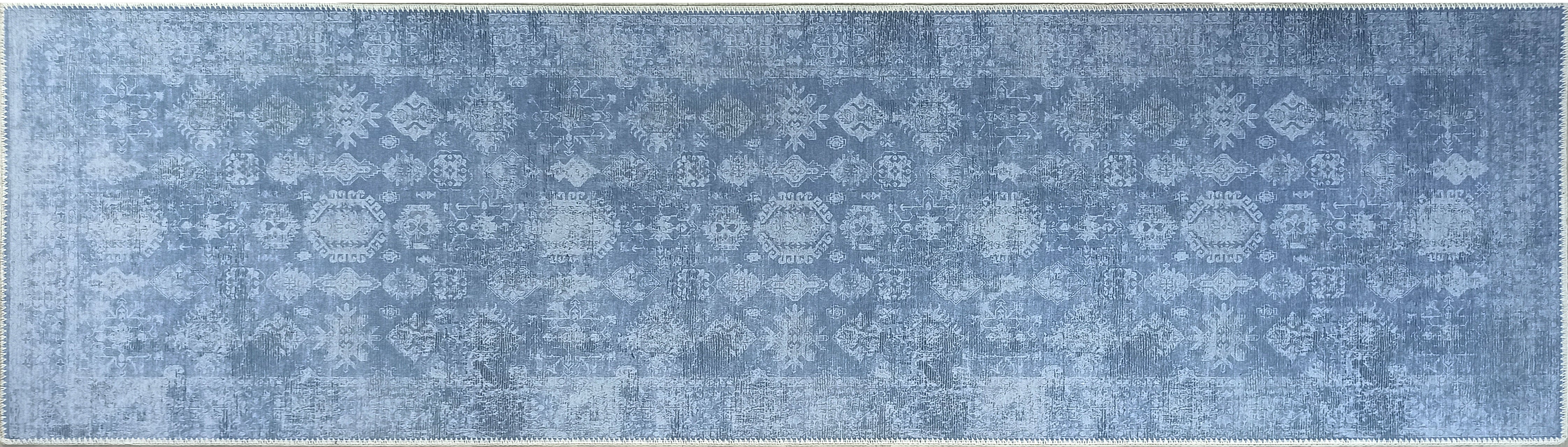 Turkish Gray Light Blue Vintage look Rug