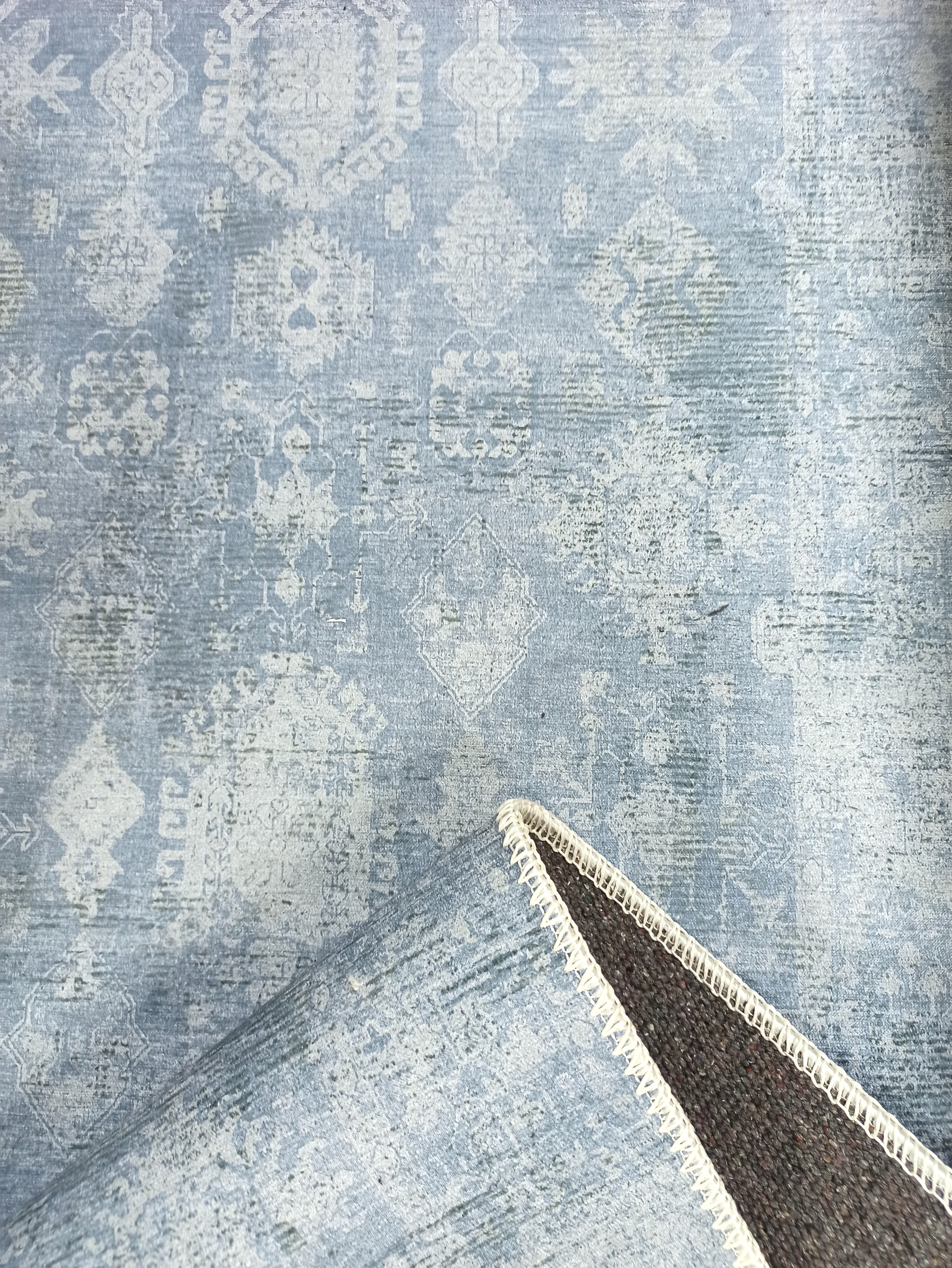 Turkish Gray Light Blue Vintage look Rug