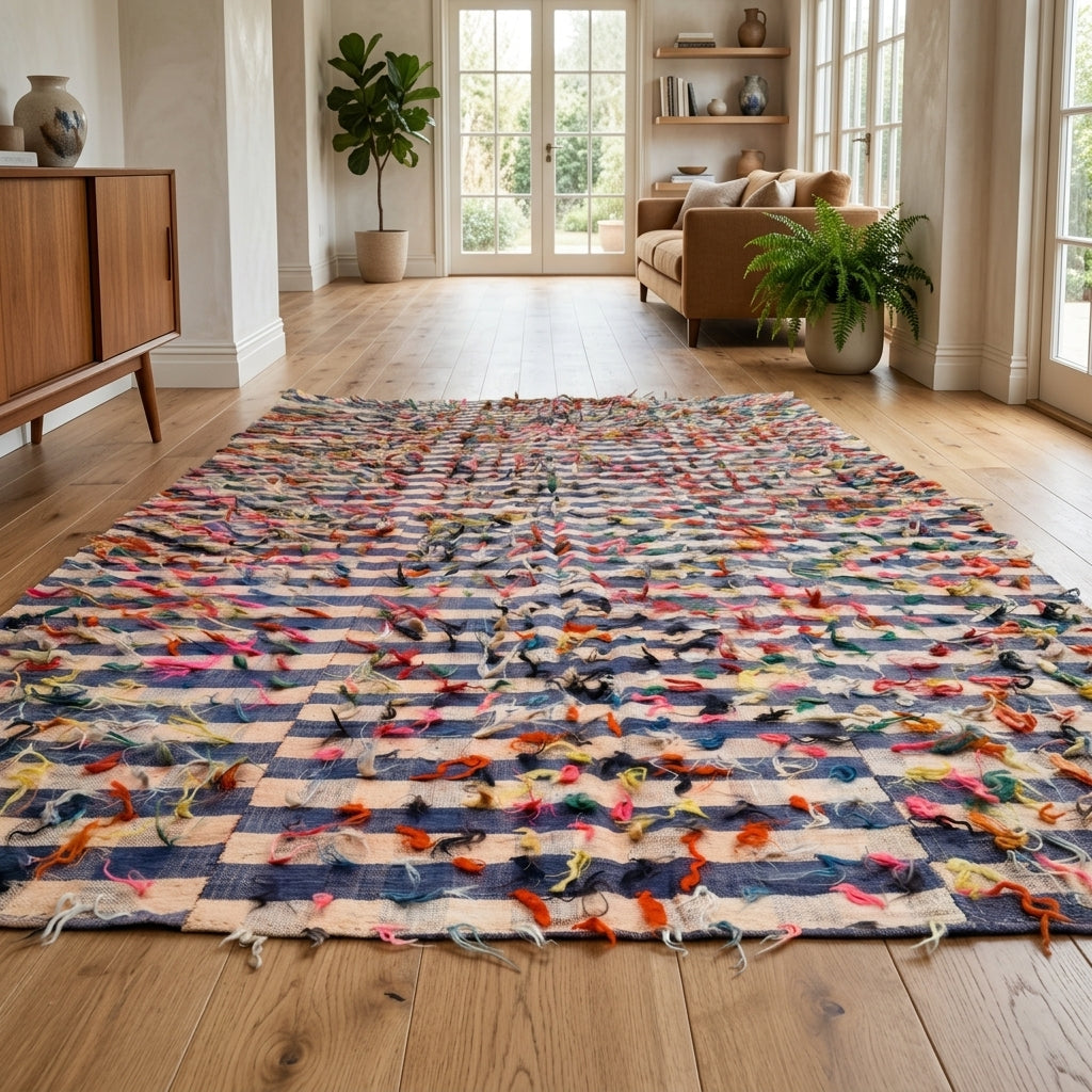 Striped pattern on the Damlayar vintage kilim rug – handwoven flatweave in Anatolia, Turkey