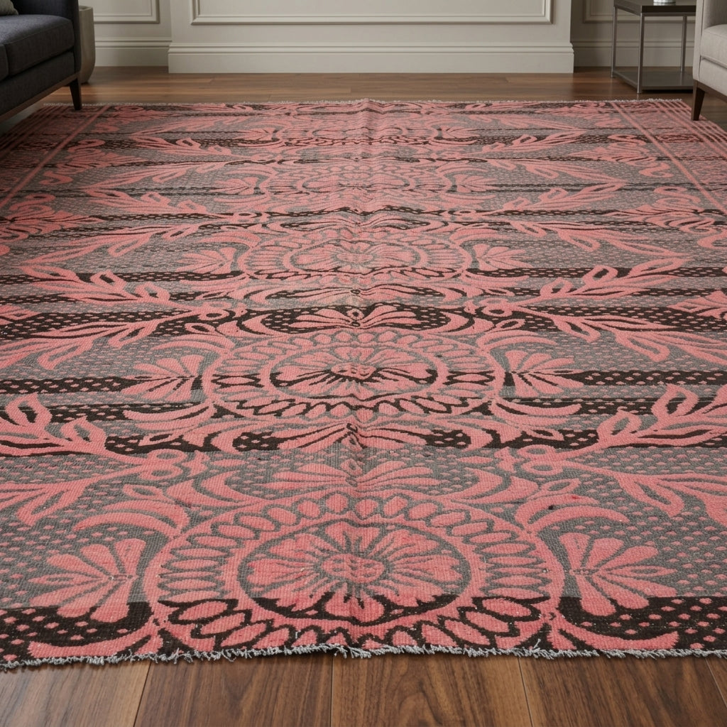 Oriental pattern on the Terpsidike vintage kilim rug – handwoven flatweave in Anatolia, Turkey