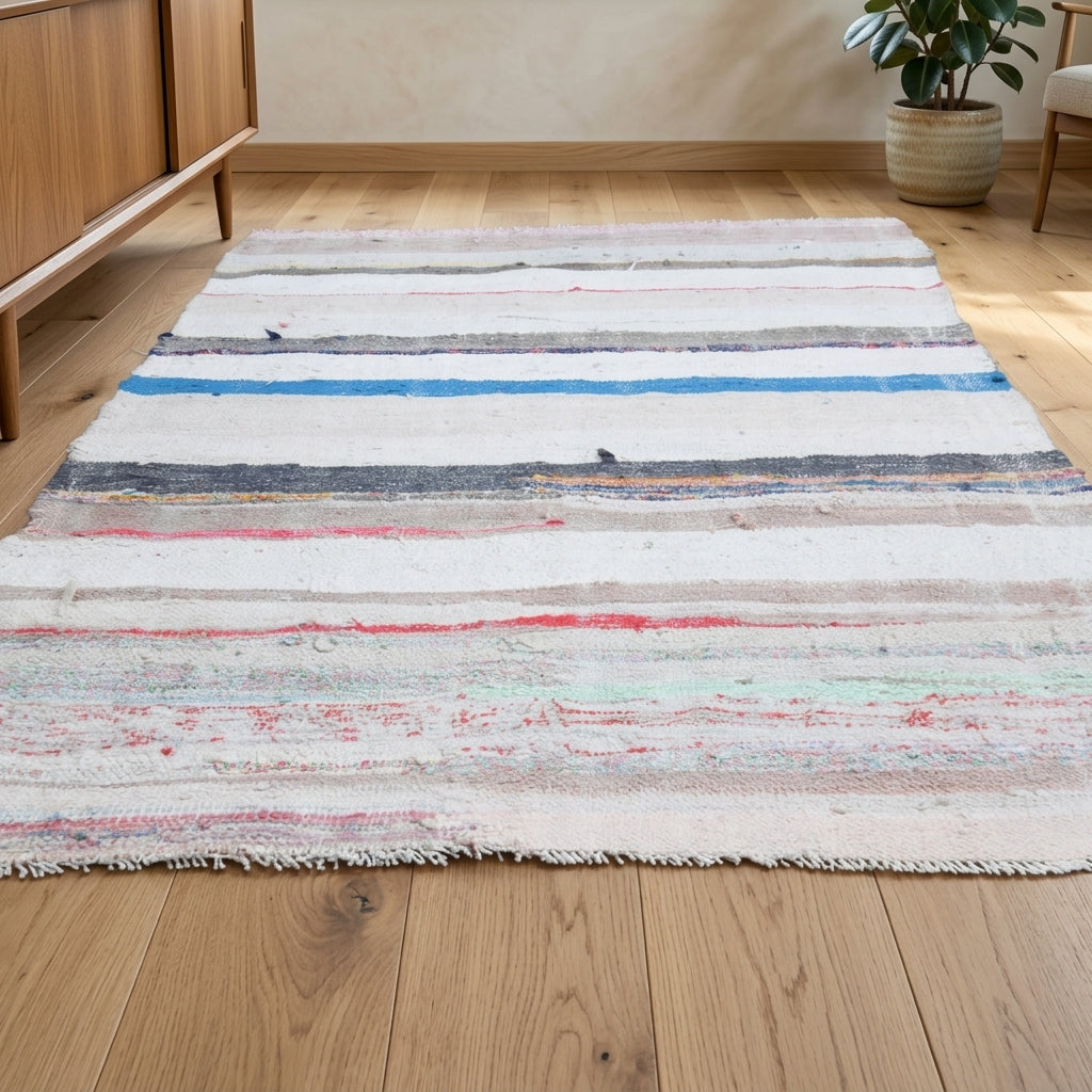 Oriental pattern on the Serinruh vintage kilim rug – handwoven flatweave in Anatolia, Turkey
