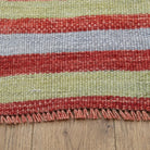 Striped pattern on the Zumrutbike vintage kilim runner rug – handwoven flatweave in Anatolia, Turkey