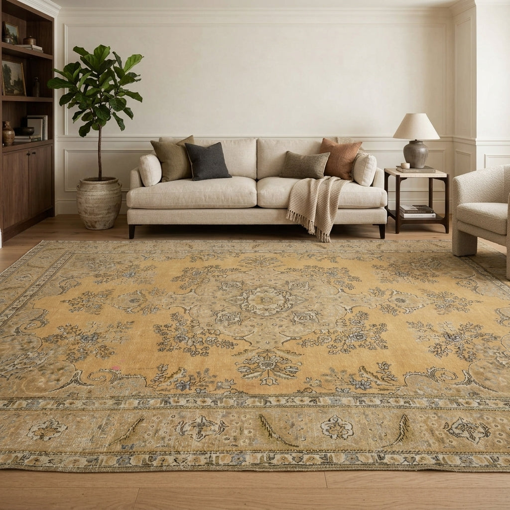 Oriental pattern on the Hippodora vintage area rug – handmade in the Persian region