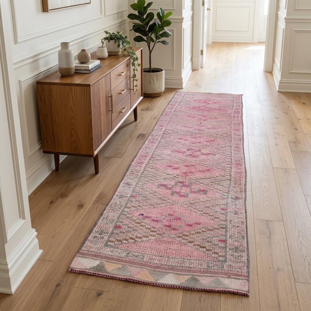 Oriental pattern on the Pelagophrosyne vintage runner rug – handmade in Anatolia, Turkey