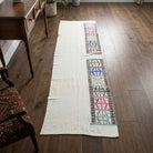 Oriental pattern on the Polypetra vintage kilim runner rug – handwoven flatweave in Anatolia, Turkey