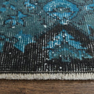 Oriental pattern on the Glaucopelia overdyed vintage area rug – handmade in Anatolia, Turkey