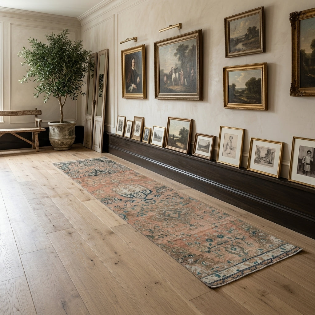 Oriental pattern on the Sedanursultan Originals vintage runner rug – handmade in Anatolia, Turkey