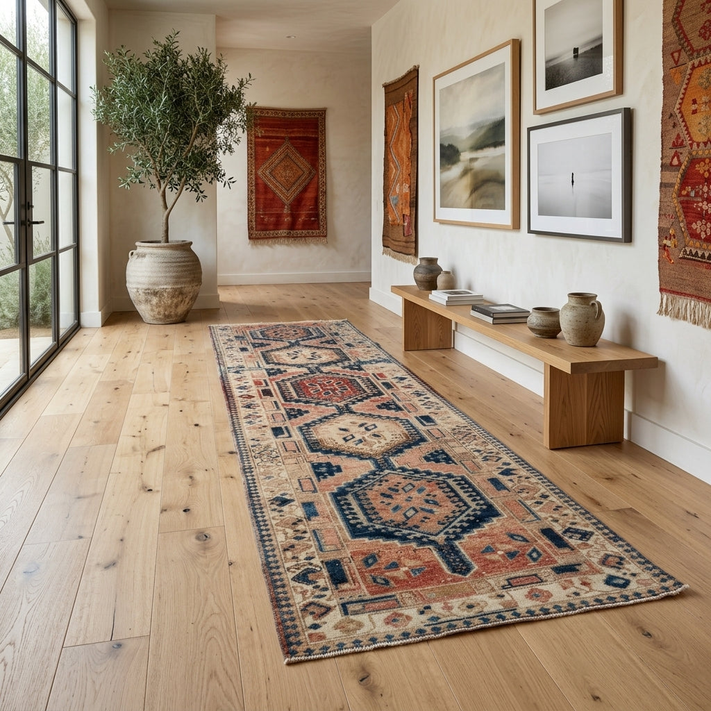 Oriental pattern on the Sedanursema vintage runner rug – handmade in Anatolia, Turkey