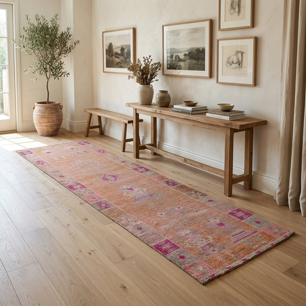 Oriental pattern on the Sedanur vintage runner rug – handmade in Anatolia, Turkey
