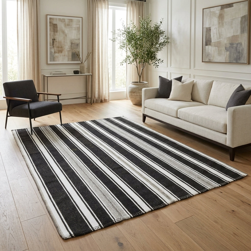 Oriental pattern on the Anthophaessa vintage kilim rug – handwoven flatweave in Anatolia, Turkey