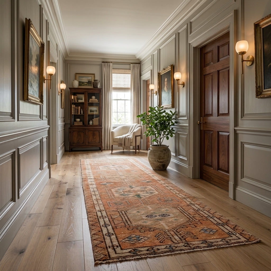 Solid pattern on the Berrakhayat vintage patchwork area rug – handmade in Anatolia, Turkey