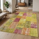 Solid pattern on the Berrakhayat vintage patchwork area rug – handmade in Anatolia, Turkey