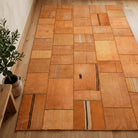 Solid pattern on the Akiksever vintage patchwork area rug – handmade in Anatolia, Turkey