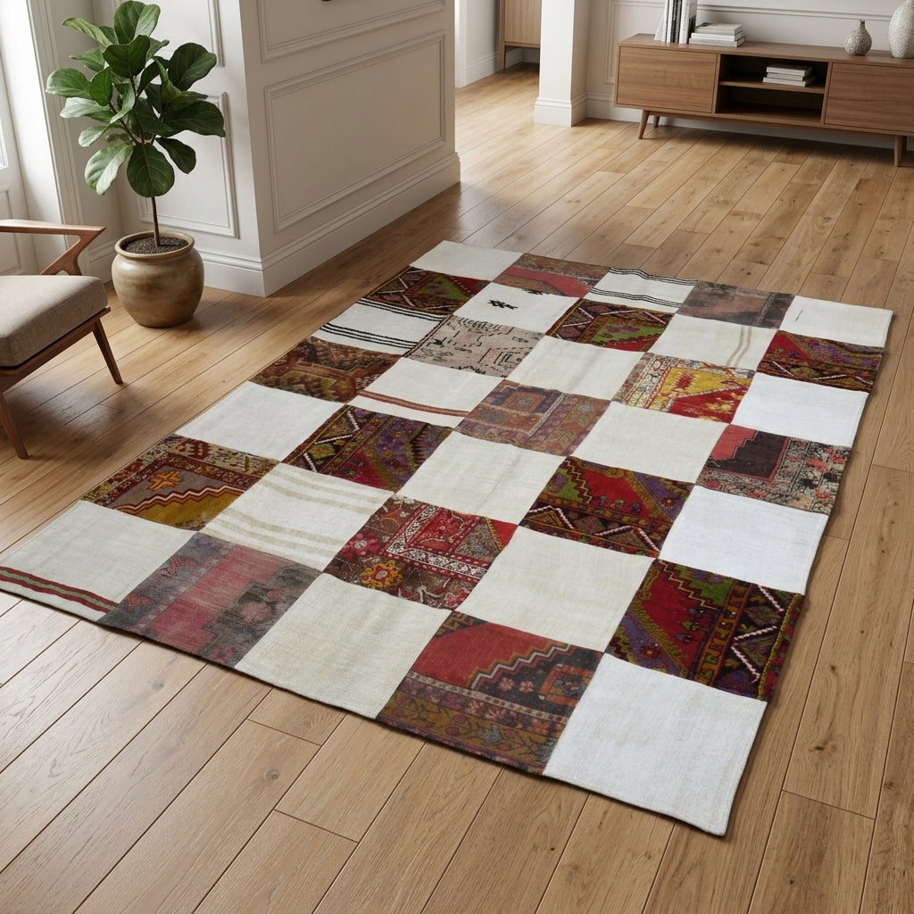 Oriental pattern on the Ardicruh Summer Creation vintage kilim rug – handwoven flatweave in Anatolia, Turkey
