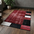 Oriental pattern on the Arjin vintage patchwork area rug – handmade in Anatolia, Turkey