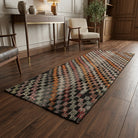 Ikat pattern on the Lysinesia vintage kilim runner rug – handwoven flatweave in Anatolia, Turkey