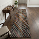 Ikat pattern on the Lysinesia vintage kilim runner rug – handwoven flatweave in Anatolia, Turkey