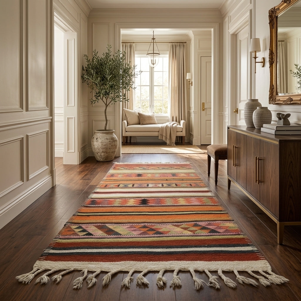 Floral pattern on the Berilsel vintage area rug – handmade in Anatolia, Turkey