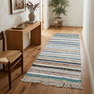 Striped pattern on the Sehersultan vintage kilim runner rug – handwoven flatweave in Anatolia, Turkey