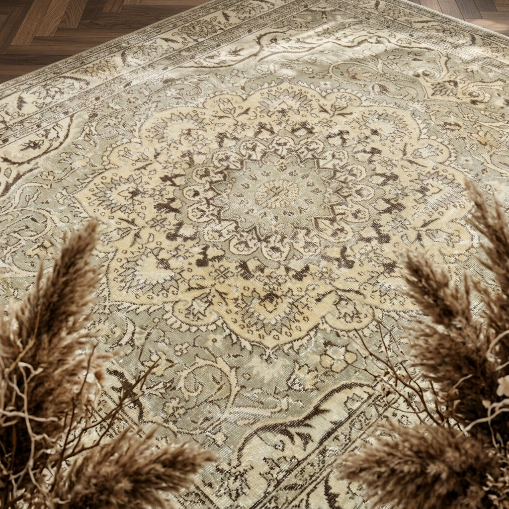 Oriental pattern on the Elpirhoda vintage area rug – handmade in the Persian region