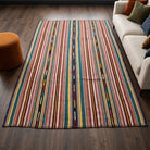 Striped pattern on the Emel vintage kilim rug – handwoven flatweave in Anatolia, Turkey